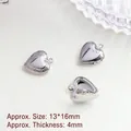 Detailed view of silver heart-shaped locket pendants with 13x16mm size dimensions - 2# Platinum Engraved Heart Locket