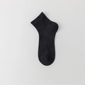 Klassische schwarze Maulbeerseide Söckchen mit vertikalen Rippen und atmungsaktivem Netz - Einheitsgröße / Schwarz