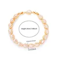 Close-up of gold-plated bracelet with pear-cut cubic zirconia and micro-pave setting - Gold White Zirconia