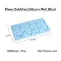 Molde de silicona azul para colgantes de planetas y nubes, bandeja DIY de 26,5x14,2cm - Molde de Silicona de Arena Movediza Planeta / Azul