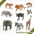 9-piece miniature wildlife animal model set including lion, elephant, and giraffe figures - South African Wildlife Set (BL-1199)