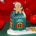 Green Merry Christmas gift box with gingerbread man topper for treats and cookies - S8835 Happy Little Girl / Flat Shipping