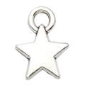 Ciondolo a stella argentata in lega per la creazione di gioielli fai-da-te - Piccolo Pentagramma (9x12mm)