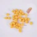Realistic 0.8cm yellow PVC corn kernels resin craft prop for grain model decoration - Small Yellow Chestnuts (500g)