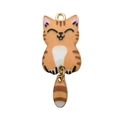DIY orange striped cat charm with movable tail for handmade jewelry and accessories - Orange Cat With Tail