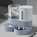 Automatischer Futterspender und Wasserspender in Morandiblau mit Edelstahlnapf für Haustiere - Set / Blau