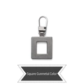 Square gun-metal detachable zipper pull replacement made of zinc alloy for bags - Square - Gunmetal