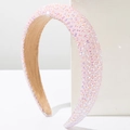 Roze spons haarband met fonkelende sterren steentjes op witte display - Roze