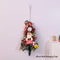 60cm upside down Christmas tree wall hanging with Santa doll and pine cones decor - 60cm Tree Shape Hanging