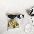 Retro oval sunglasses in brown leopard tortoiseshell pattern with dark green lenses - Striped Green Lens