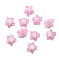 Detail of pink acrylic star beads with a white core for DIY jewelry and phone charms - Pink