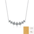 S925 sterling silver moissanite arc necklace in silver finish with GRA certification card - 7 Moissanite Stones (With GRA Certificate)