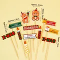 Christmas cupcake toppers set with bear and Santa Claus, includes size dimensions - INS Style Christmas Bear Topper Kit 1 Set