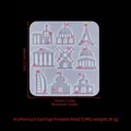 DIY silicone earring mold with 9 world landmark designs for epoxy resin jewelry - Castle Earring Pendant Mold