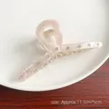 Haarklammer aus Acetat in Perlmutt-Rosa mit Strasssteinen, 11,5 cm für Damen - Meerjungfrau Rosa