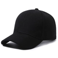 Dettaglio del tessuto in cotone nero e struttura a 6 pannelli di un cappellino da baseball - Nero