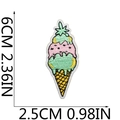 Detailed embroidery texture of an ice cream patch with dimensions 6cm by 2.5cm - Ice Cream Style (13号)