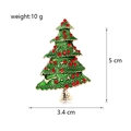 Groene kerstboom broche met rode strass steentjes en 5 cm x 3,4 cm afmetingen - Groene Emaille Kerstboom (C507-A)