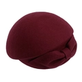 Béret classique en laine bordeaux avec un nœud élégant pour femme en hiver - Adulte 58cm Taille Unique / Bordeaux