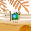 Zilveren drakenklauw oorknopje met groene steen en afmetingen 8,5 mm x 9,5 mm - Zilveren Slang Groene Zirconia (A270-4# Groen) / Enkel Stuk