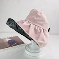 Detail of pink sun hat with black vinyl coating for UV protection and shell shape - M (56-58cm) / Light Pink