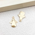 Golden KC alloy angel pendants for DIY jewelry making with polished metal finish - 1pc Angel Charm