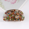 Christmas hair claw clip with colorful star sequins and Let It Snow festive design - Clear Sequin Snowflake