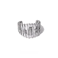 Silver abacus style ring with movable textured beads on wide band for women - JZ0070 (Moving Beads)
