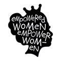 Broche en émail avec profil de femme, couronne et texte Empowered Women - Style Silhouette Femme Couronne (XZ7334)