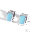 Orecchini minimalisti da 14mm in acciaio inossidabile placcato oro 18k e smalto blu - Light Blue (Enamel)