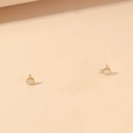 Orecchini tondi dorati con numeri romani e intarsio in zircone cubico - Orecchini dorati con pavé