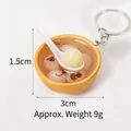 Miniature golden bowl keychain featuring realistic sweet soup dumplings 3cm toy - 3cm Gold Bowl-No.12 (Keychain)