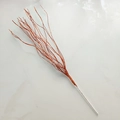 Glittery bronze decorative Christmas spray with sparkling beaded branch stems - Without Berries / Orange