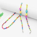 Colorful beaded lanyard with cute flower accents and silver lobster clasps for eyewear - Summer Dopamine Flower Light