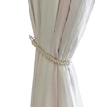 Handwoven cream white cotton braided curtain tieback with loop design in a minimalist style - Length 60cm / Cotton White