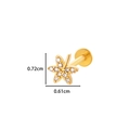 Golden star stud piercing with clear zircons measuring 0.72cm by 0.61cm size - Starfish (0155-12#) / Gold
