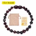 13cm Baltic blood amber baby bracelet with irregular beads and authenticity certificate - 13cm / Blood Amber