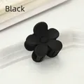 Minimalist matte black floral hair claw clip displayed on a white decorative tray - 4*3.5*3.6 / Black