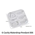 Semi-transparent 6-cavity water drop silicone mold for DIY resin earring pendants - 6-Cavity Waterdrop Pendant (3386) / Translucent White