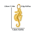 Golden stainless steel seahorse pendant charm for jewelry making with dimensions - Seahorse / Gold