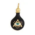 Handmade black enamel water-drop pendant with golden evil eye triangle design - L086736 / Black