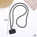 Black rhinestone 6mm cross-body phone lanyard with connection patch, 65cm length - K2680-6mm Rhinestone Chain Crossbody Black / Black