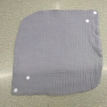 Grey muslin cotton baby bandana bib with textured gauze fabric and white snap buttons - Grey (45#)