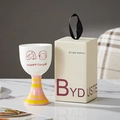 Creative ceramic dessert goblet with Happy Couple print and matching gift box packaging - Boy and Girl Style
