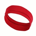 Detailed view of seamless elastic red headband made of sweat-absorbent cotton fabric - Red