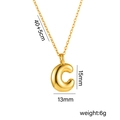 Detail view of 18K gold plated letter C pendant with size and weight measurements - Letter C