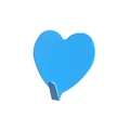 Blue heart shaped stainless steel wall hook with minimalist decorative metal finish - Heart / 1 Piece / Blue