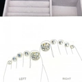 Handmade silver glitter press-on toenails with sparkling rhinestones and sequins set - Small (S)