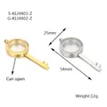 Pendentif clé médaillon en or et argent avec bordure en cristal pour bijoux personnalisés - Médaillon en forme de clé (S-KLJ4403-Z) / Acier