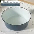Deep blue and light grey washbasin in large size with a 37.2cm diameter design - Blue & White - XXL